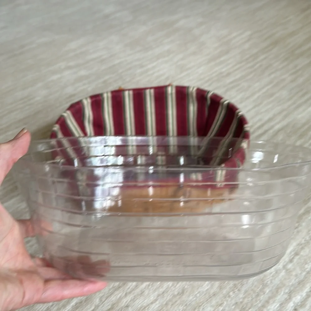 Longaberger Hand Woven Wooden Get-Together Basket, Liner Protector 2004 12 x 9.5